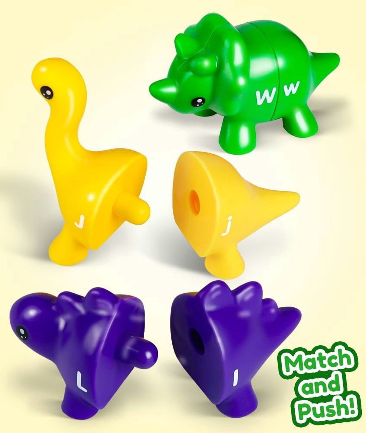 52PCS Baby Learning Toy for 2-5 Matching Letters Dinosaur Toy Montessori ABC Matching Letters Dino Toys Gifts for Toddlers Educational Fine Motor Preschool Learning Toys for 2 3 4 Year Old Boys Girls