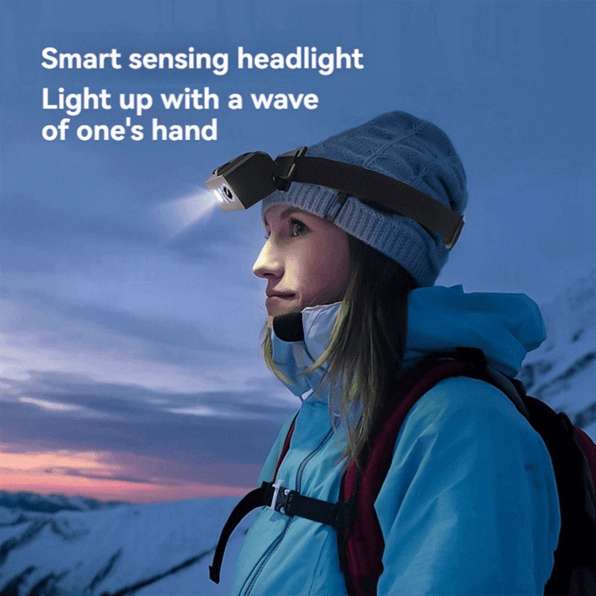 MUSICOZY 1080P HD Sports Camera Adjustable Head Camera for Recording with 3W LED Light & Headlamp Video Recorder Smart Sensor Portable Action Camera Body Video Camera for Outdoor Night Sport