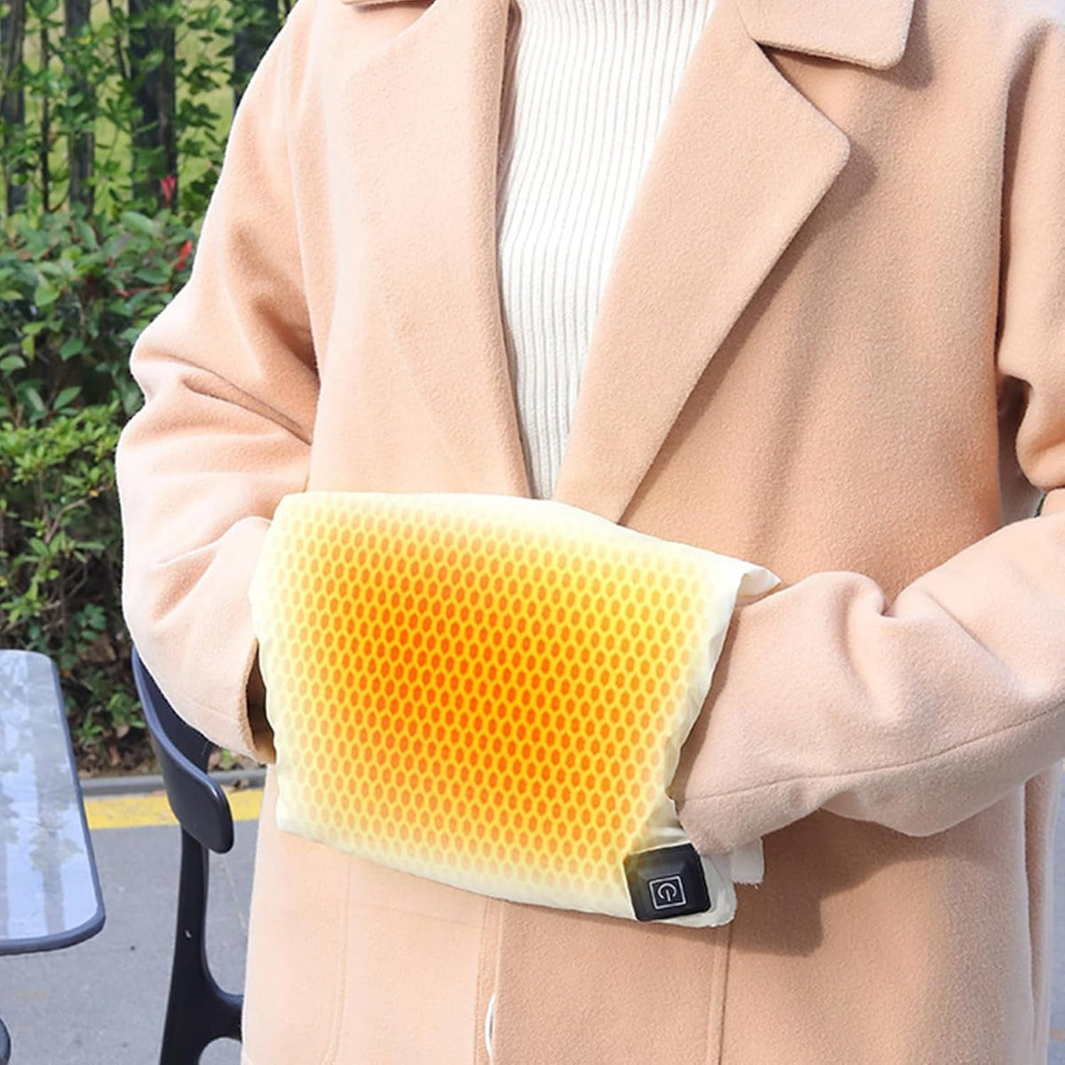 Electric Heated Hand Warmer Pouch Portable USB Rechargeable Heated Hand Warmer 3-Level Smart Temperature Control Dual-Sided Graphene Heating for Men Women Child Sleeping Resting Foot Home Outdoor