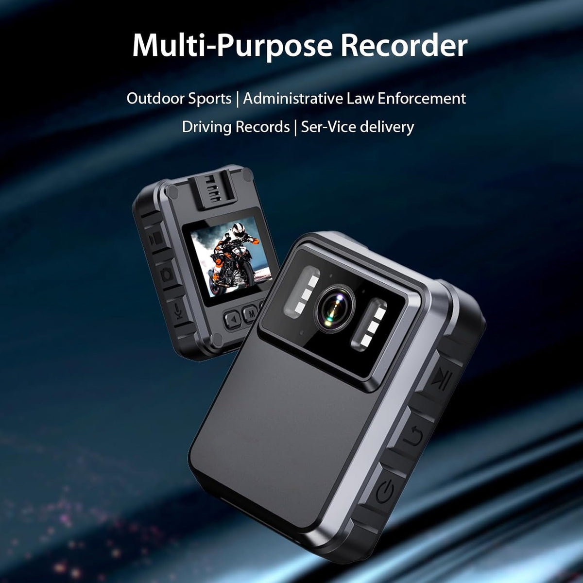 Police Body Cameras with Audio and Video Recording Body Mounted Video Camera Built-in 64GB Personal Wearable Cam with 2.0” Screen Night Vision IP65 for Police Law Enforcement Security(No Wifi)