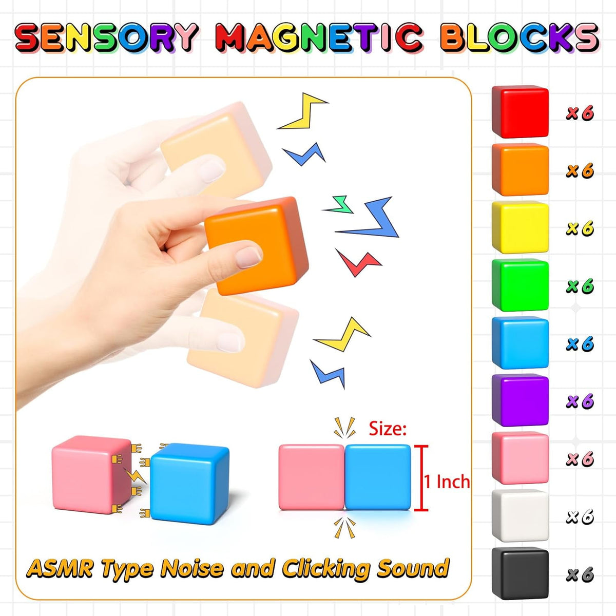 CEDQ Magnetic Blocks Toys Magnet Building Cubes for Toddlers Ages 3-5 54PCS STEM Baby Educational Sensory Autism Montessori Preschool Toys Gifts for Kids Ages 4-8 Year Old Boys and Girls