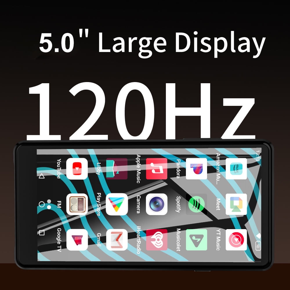 MUSICOZY 128GB MP3 Player with Bluetooth WiFi Android 12 OS MP3&MP4 Players with 5 Touchscreen and 64GB ROM 1080P 120Hz 16MP Camera Digital Music Player with Spotify Audible Play Store for Students