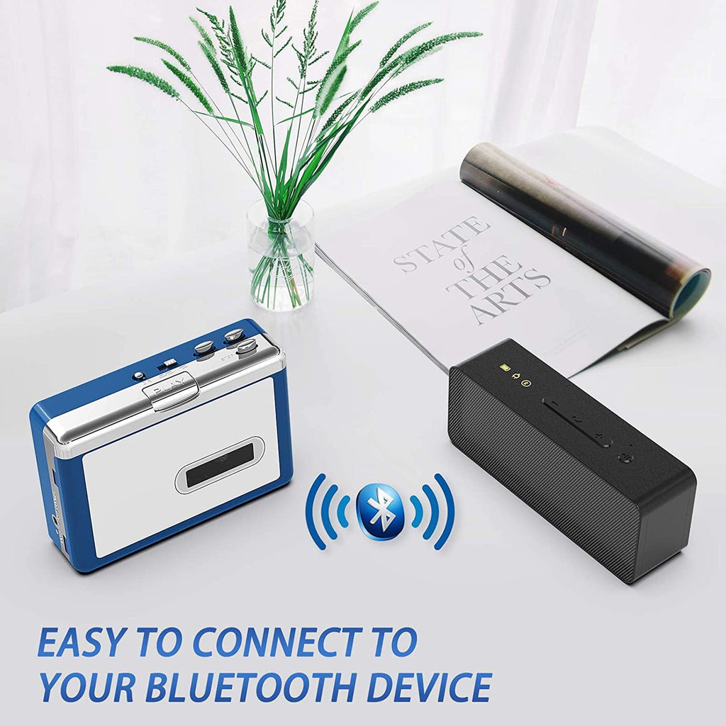 Bluetooth Cassette Player Portable Auto Reverse Tape Player Bluetooth Output to Headphone Speaker Walkmen Tape Player with 3.5mm Jack Headphone Speaker USB Cable