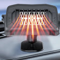 MUSICOZY Car Heater Fan 12v 150w Winter Windshield Defogger and Defroster 2 in 1 Portable Car Fast Heating Cooling Fan Can Heat for Seat with 1.4M Line 360° Rotatable Base Car Heater(Black)