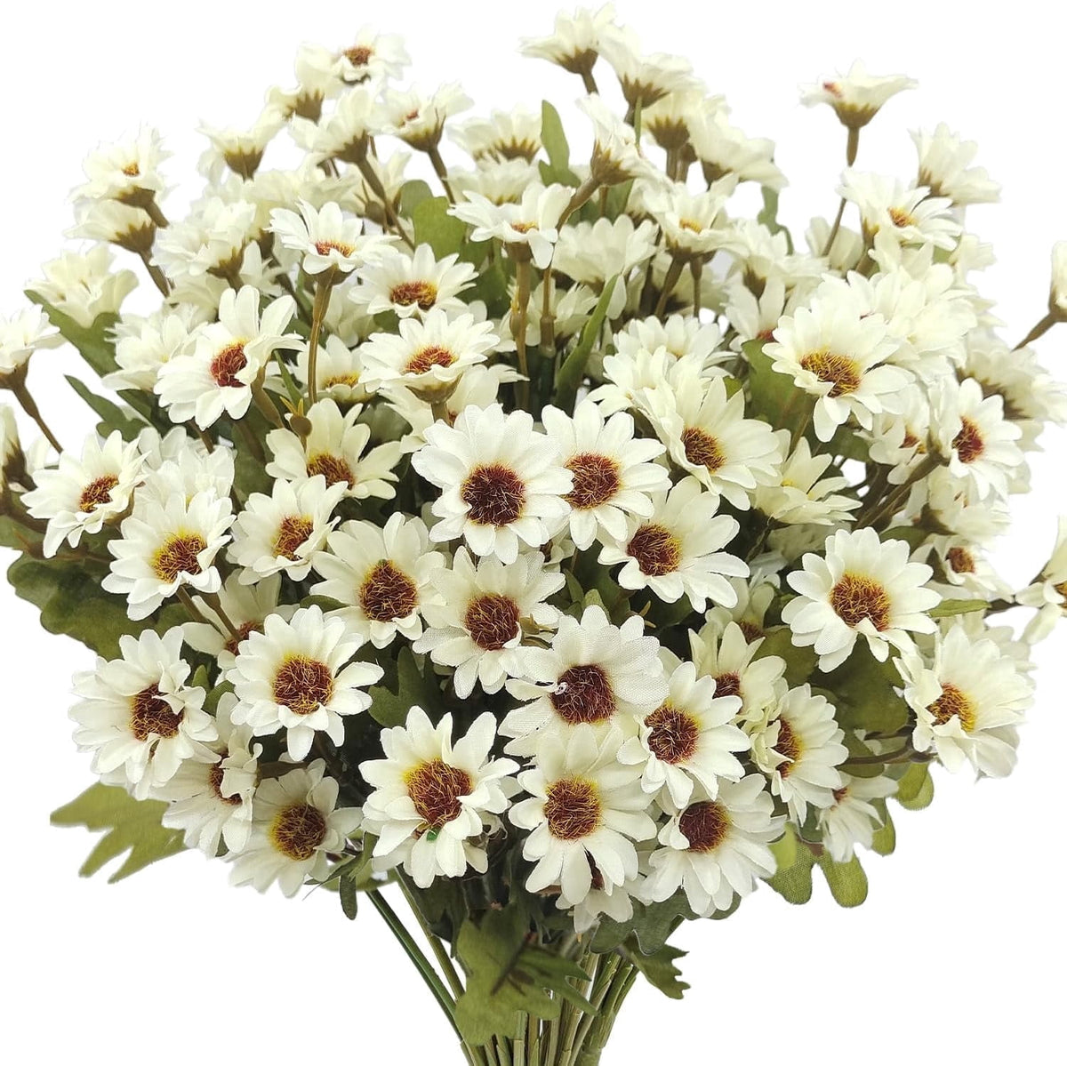 5-Pack Artificial Fall Flowers Fake Lifelike Mums for Outdoors UV Resistant Silk Daisy Floral Faux Mum Plants Fake Bushes for Year-Round Porch Garden Yard Porch Patio Decor Home Decor Indoor Outside
