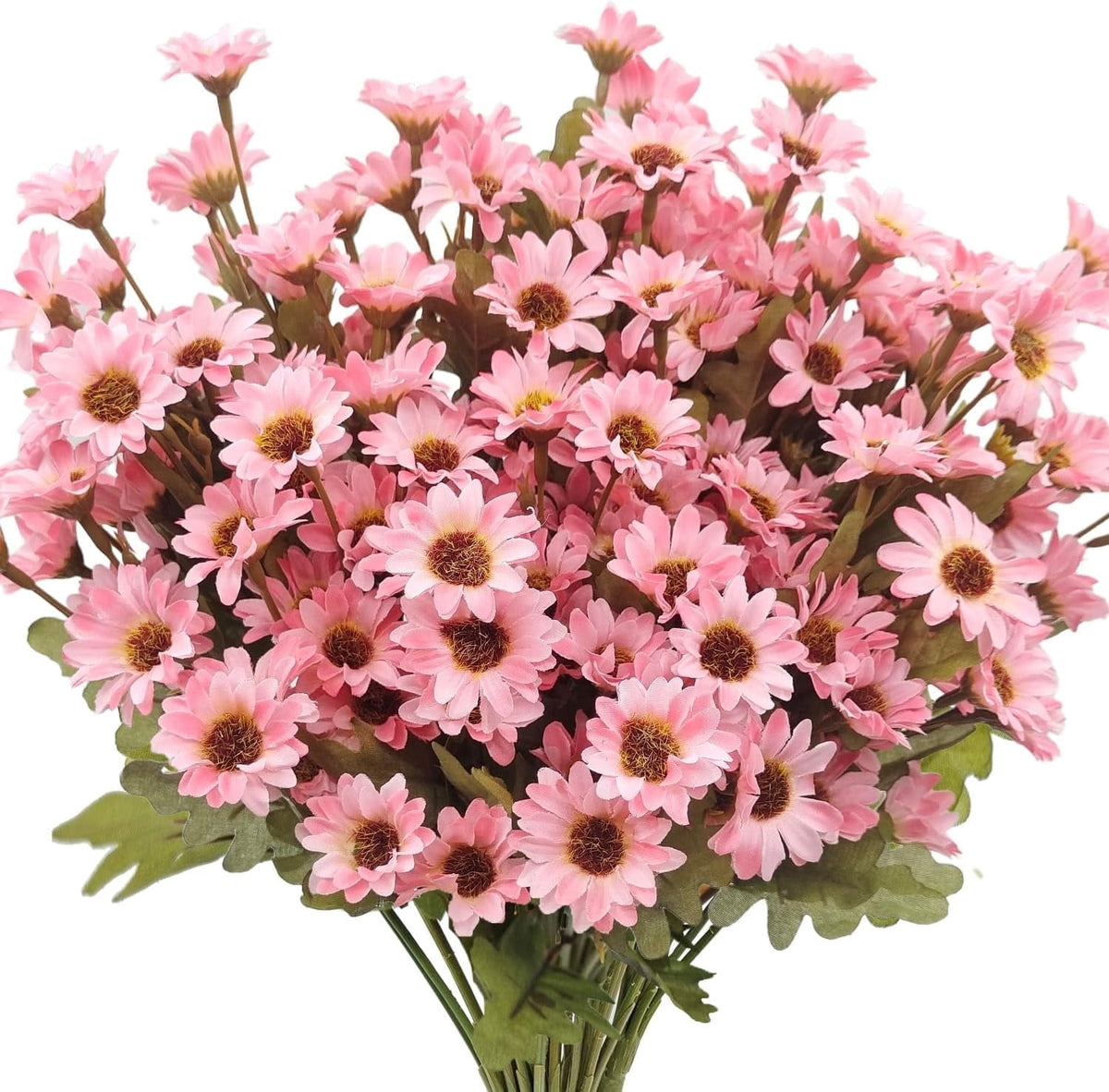 5-Pack Artificial Fall Flowers Fake Lifelike Mums for Outdoors UV Resistant Silk Daisy Floral Faux Mum Plants Fake Bushes for Year-Round Porch Garden Yard Porch Patio Decor Home Decor Indoor Outside