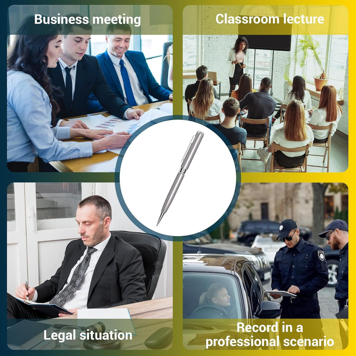 64GB Digital Voice Recorder Pen-Mini Audio Recording Device for Meetings-Portable Dictaphone Microphone Professional Audio Recorder for Lecture/Meeting/Course Audio Recorder Transfer File to Computer