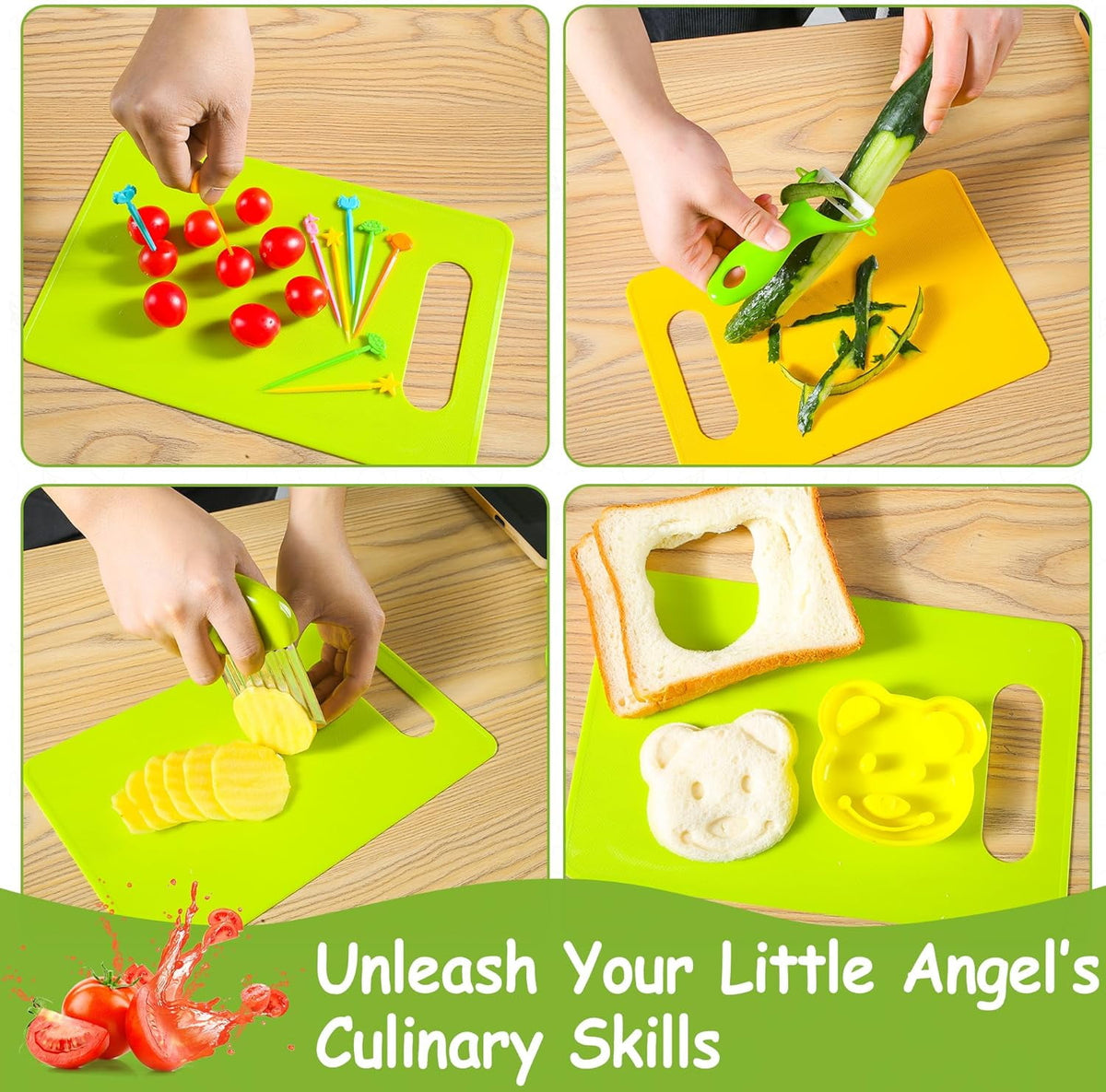 Kids Safe Knife Toys Set Toddler Kitchen Set for Real Cooking 39 PCS Toddler Montessori Kitchen Tool Toy for Girl Boy Age 2-10 Gifts for 2 3 4 5 6 7 8 9 10 Year Old Girl Boy Birthday Christmas