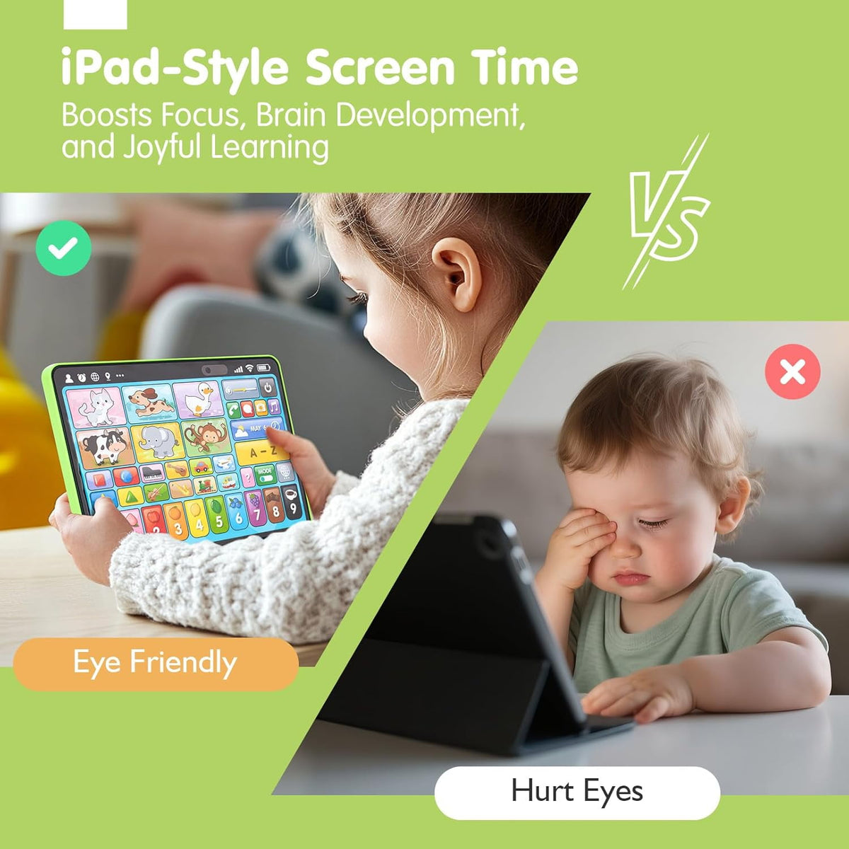 Learning Tablet for Toddlers 1-3 Trilingual Learning Toys–New Version Educational Toy with Sounds&Speech Therapy–Early Development Gifts for 1 Year Old Boys Girls Ages 12-18 Months to 2-3 Years Gift