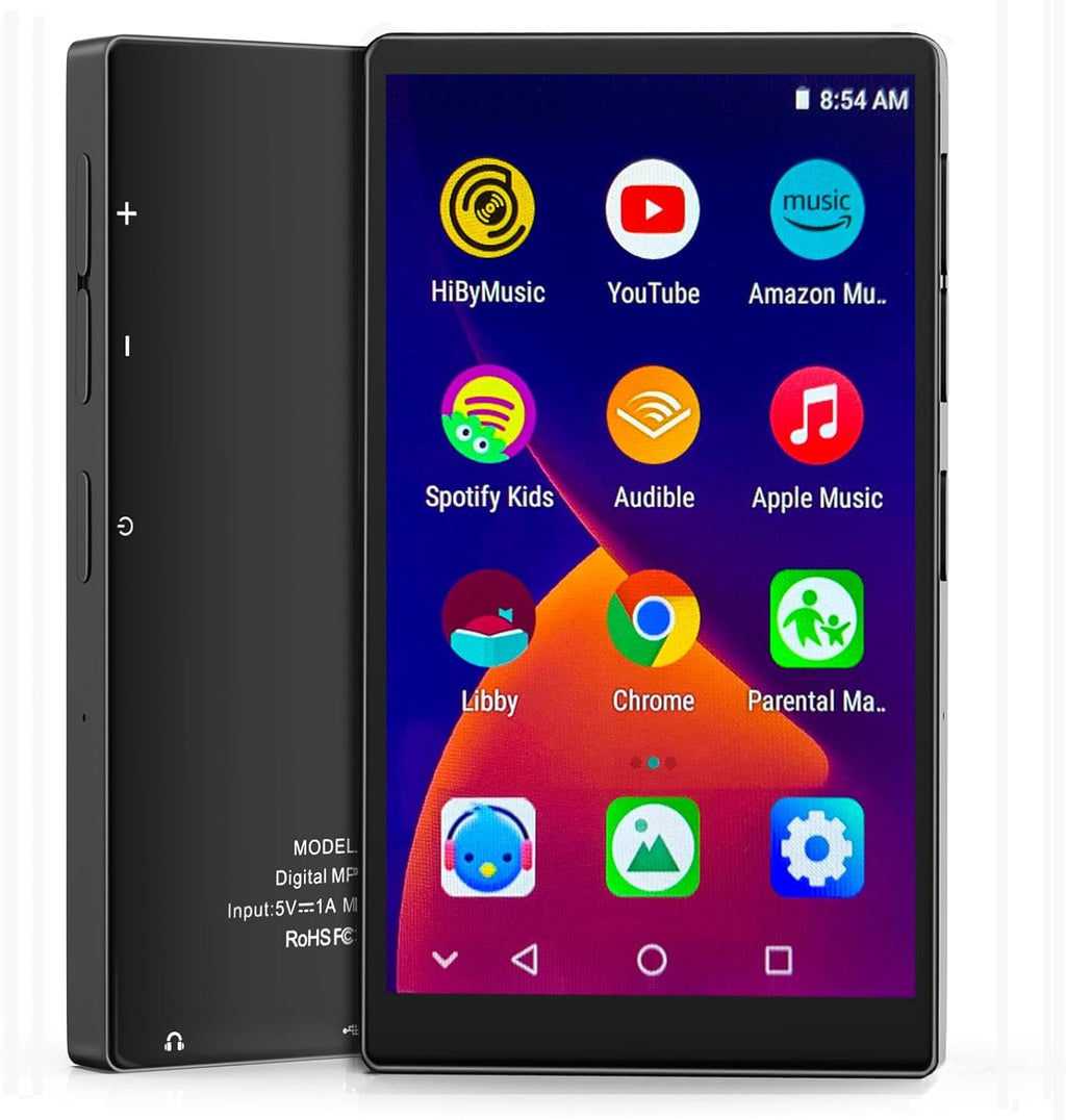 96GB MP3 Player with Bluetooth & WiFi 4.0 Touch Screen MP4 Player Music Player for Spotify Pandora Music Play Store FM Radio 3GB RAM Android Music Player for Parental Control Support Extended to 1TB