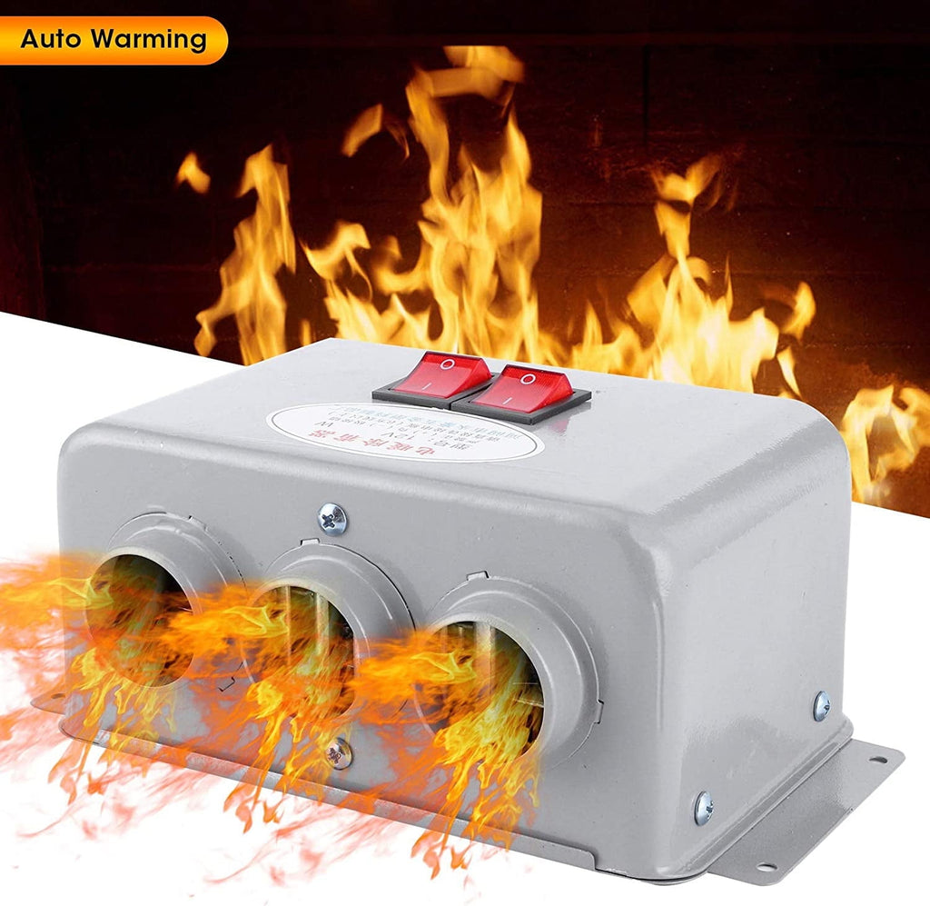 Car Heater Auto Interior Heater Fan 12V 600W‑800W Dual Gear Car Demister Winter Fast Heating Warmer Frost Removing Low Noise Car Windshield Defroster and Defogger for RV Vehicle Trucks Boat(80-100℃)
