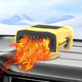 MUSICOZY Car Heater Fan 12v 150w Winter Windshield Defogger and Defroster 2 in 1 Portable Car Fast Heating Cooling Fan Can Heat for Seat with 1.4M Line 360° Rotatable Base Car Heater(Yellow)