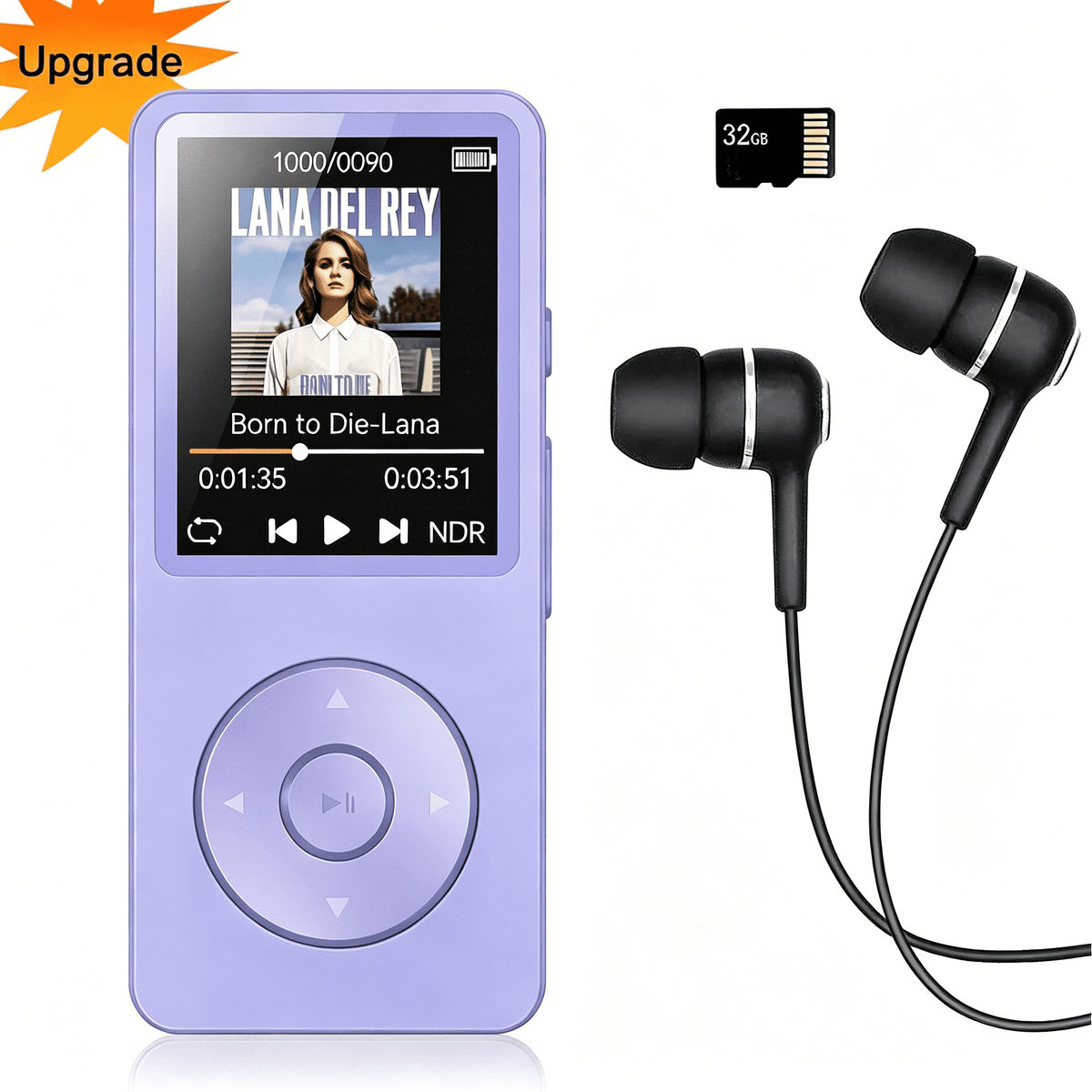 MUSICOZY MP3 Player with Bluetooth and 32GB Hi-Fi Music Player with Built-in Speaker Earphones Voice-Activated Recording MP3 Players with FM/E-Book/Video Supports up to 128GB for Kids Running Walking