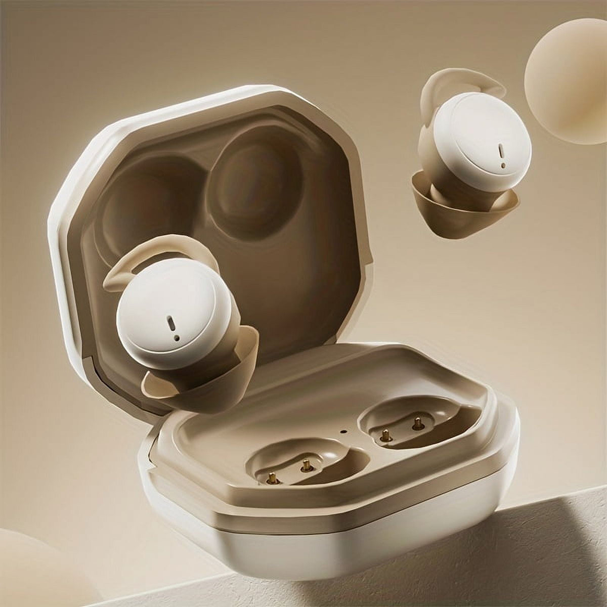 MUSICOZY Sleep Earphones Bluetooth Sports Headphone Wireless Music Sleeping Headphones Noise-Canceling Earbuds Mini Earphones Bluetooth 5.3 Hidden Headphones for Side Sleepers/Work Nude