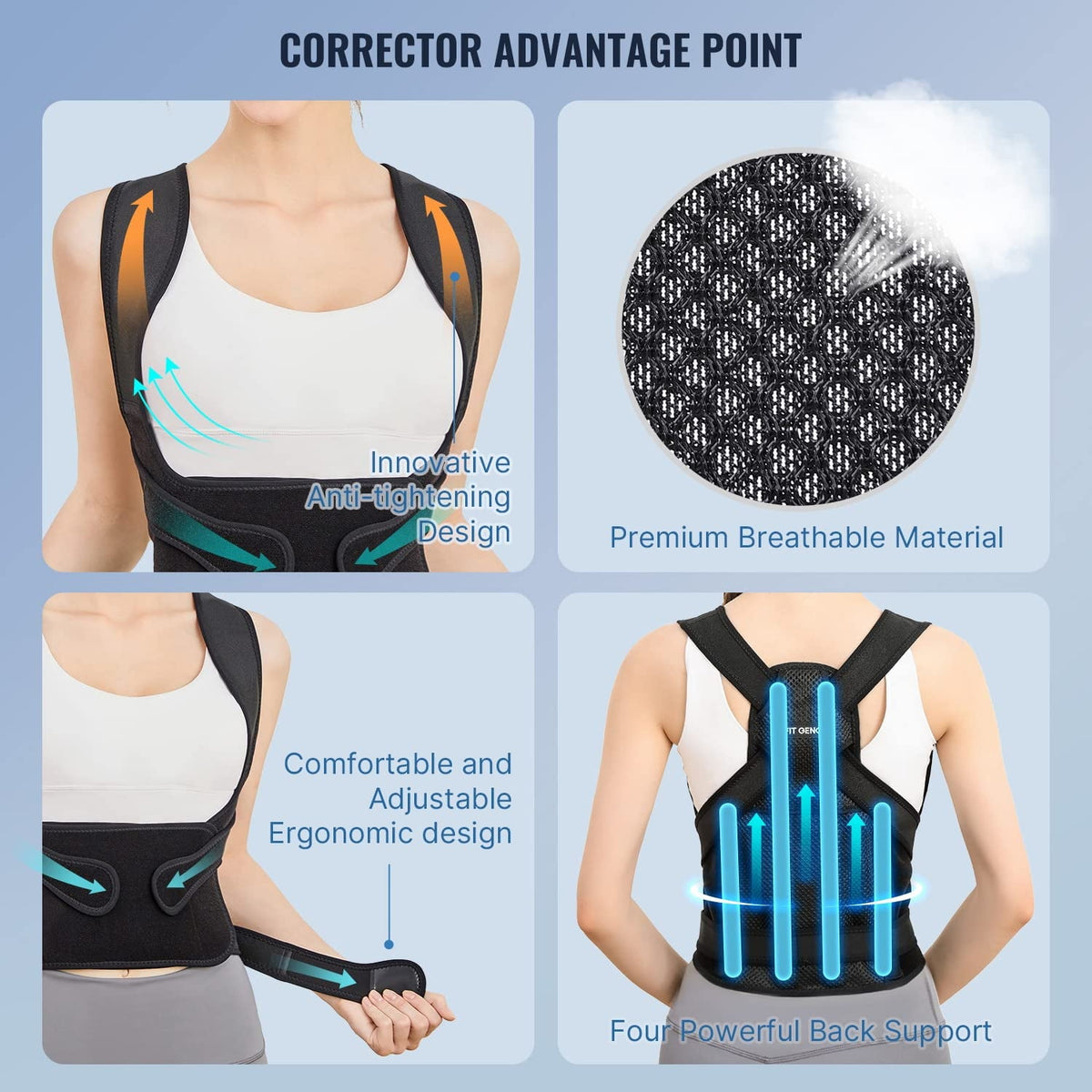 Back Brace Posture Corrector for Women and Men  Back Straightener Posture Corrector  Scoliosis and Hunchback Correction  Back Pain  Spine Corrector  Support  Adjustable Posture Trainer  X-Large