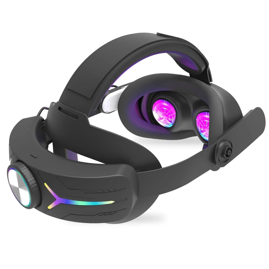 Head Strap Battery for Meta Quest 3S  12000mAh Replacement Rechargeable Headstrap for Oculus Quest  RGB Head Strap  Fast Charging Adjustable Battery Pack Headset Accessories Enhanced Comfort