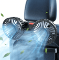 USB Car Cooling Fans for Backseat Dual Head Car Fan for Kids 360° Rotatable Headrest Fans 3-Speed Ultra-Quiet 5V Powerful Electric Air Circulation Fan for SUV Truck Sedan