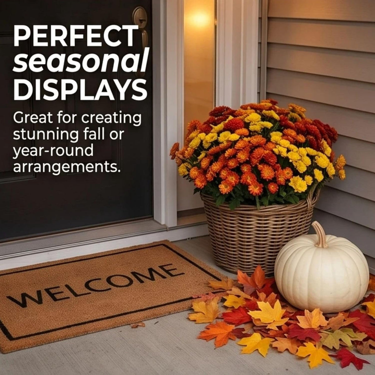 5-Pack Artificial Fall Flowers Fake Lifelike Mums for Outdoors UV Resistant Silk Daisy Floral Faux Mum Plants Fake Bushes for Year-Round Porch Garden Yard Porch Patio Decor Home Decor Indoor Outside