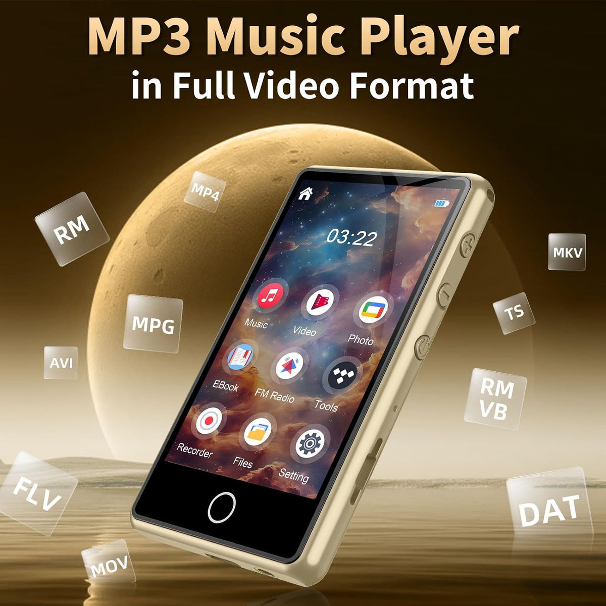 MUSICOZY 80GB MP3 Player with Bluetooth 3″Full Video Format Music Player Portable MP4 Media Player with Built-in Speaker FM Radio Video E-Book Recording for Students Sports. Expandable up to 512GB