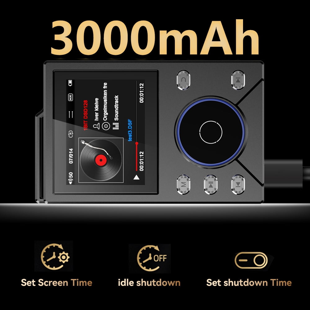 144GB HiFi MP3 Player with Bluetooth5.4 Lossless DSD High Resolution Digital Audio Music Player with FM Radio Recording Portable Audio Player with Built-in 16GB+128GB TF Card for Music Enthusiasts