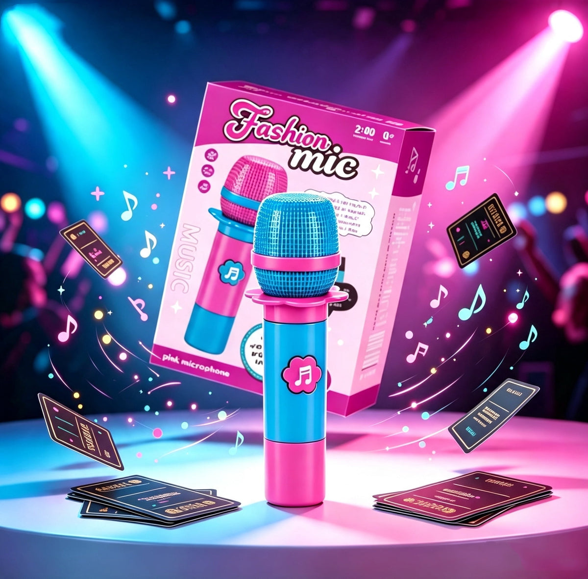 CEDQ Party Game-Ultimate Mic Karaoke Music Trivia Challenge for 2-10 Players New Music Version of Family Card Game 110 Lyric Cards Microphone&Games Board Perfect for Adults & Music Lovers Games Night