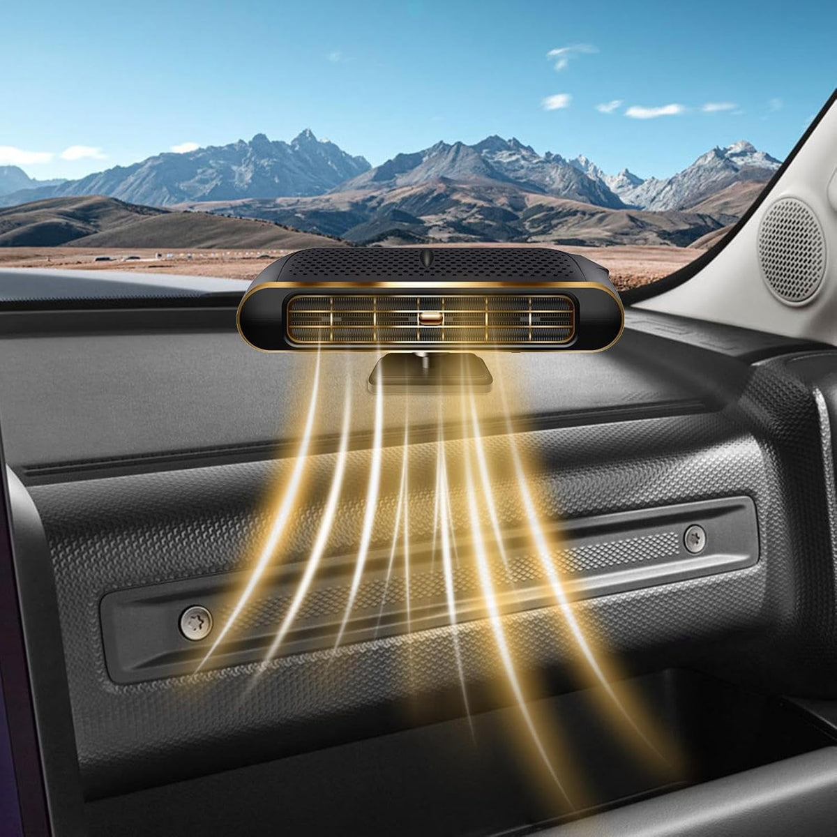 Portable Heater for Car 2 in 1 Fast Heating & Cooling Function 360 Degree Rotary 150W Portable Windshield Defroster Demister with Air Fan Car Heating Fan