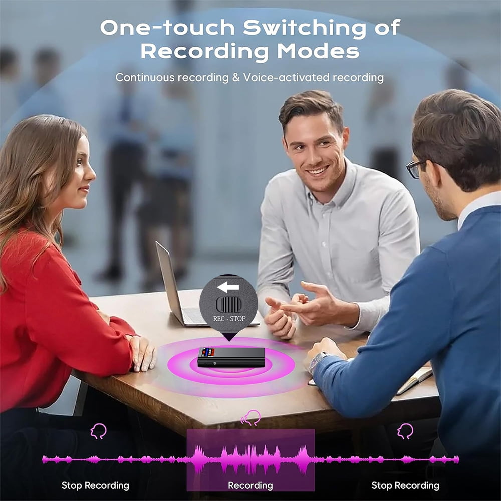 Magnetic Voice Activated Recorder With Screen- (8500 Hours) Voice Recorder with DSP 4.0-AI Noise Cancellation-64GB Portable Recording Device Voice Recorder with Playback for Work Meetings Lectures